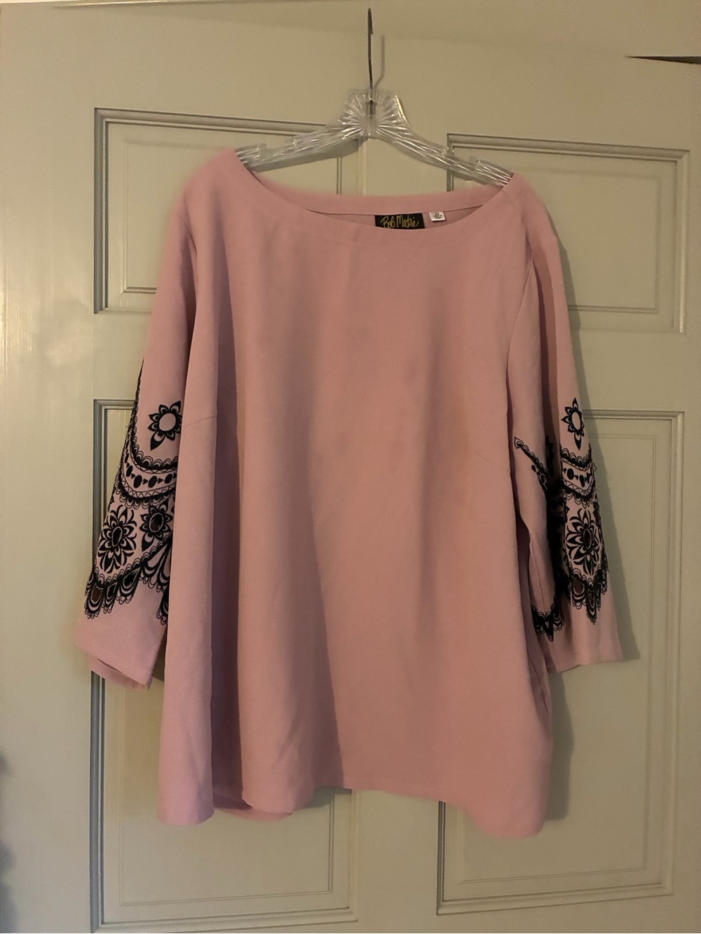Bob Mackie Wearable Art Women's Tunic Pullover Pink, Size 2X